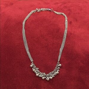 Elegant Silver Necklace with Beaded Accents